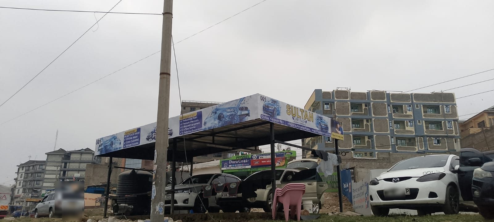 001 Sultan Car Wash canopy on Kangundo Road